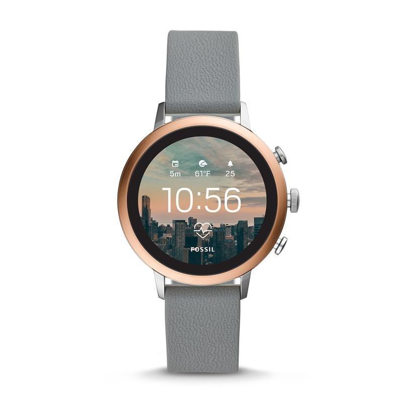 Fossil Q Venture HR 48mm Women's Stainless Steel Combo Rose Gold with Silicone Sheen Multi Strap, , large image number 5
