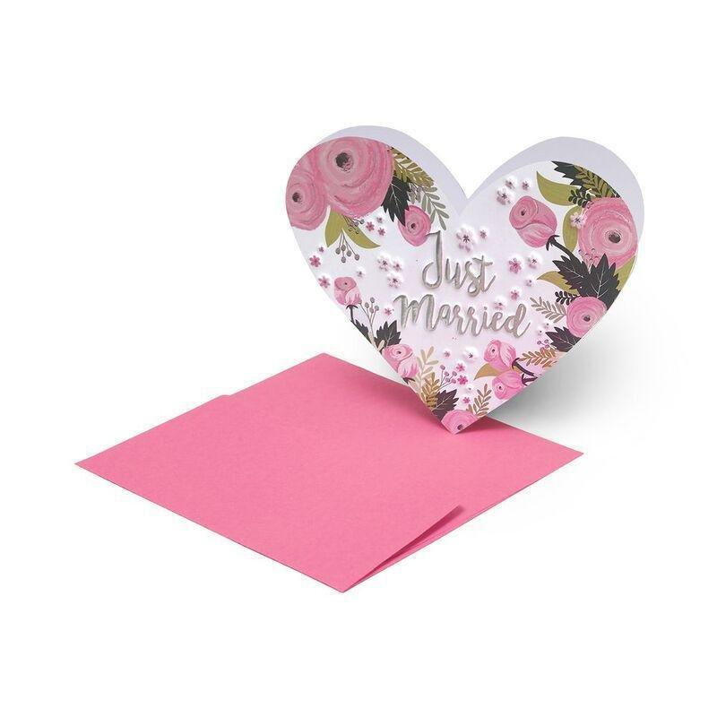 LEGAMI - Legami Greeting Card - Large - Just Married H - Heart (11.5 x 17 cm)