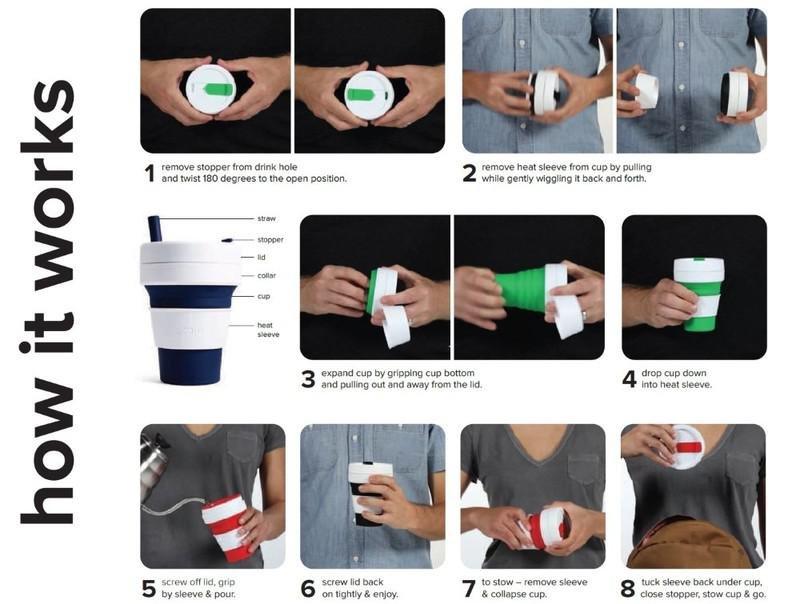 Stojo Pocket Collapsable Cup Green 355ml, , large image number 1