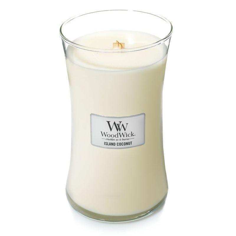 Woodwick Large Jar Island Coconut Off White Candle L, , large image number 0