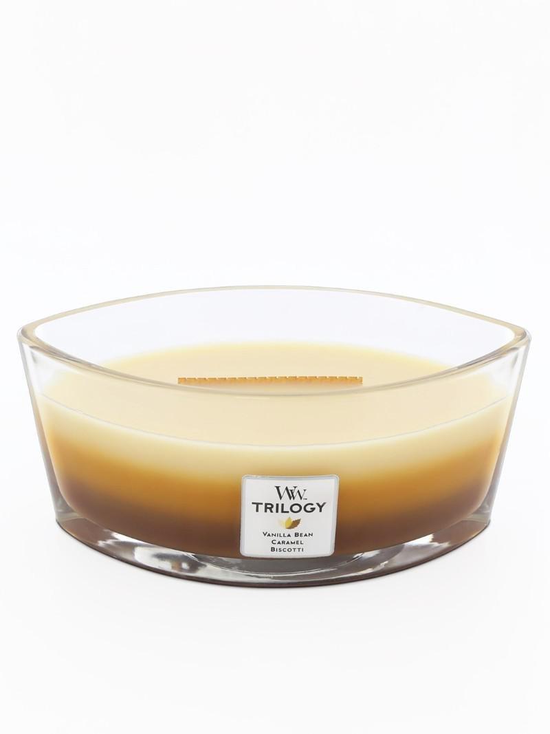 Woodwick Trilogy Ellipse Light/Dark Brown Candle L, , large image number 0