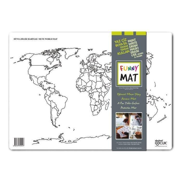 Funny Mat Activity Placemat Mute World Map, , large image number 0