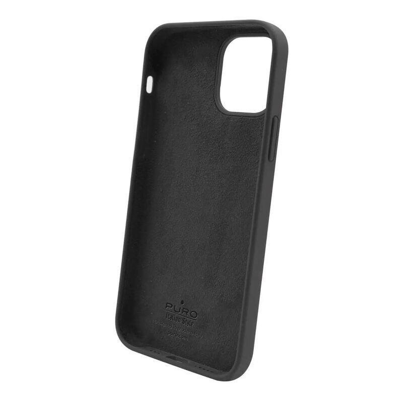 Puro Cover Silicone Case Black with Microfiber for iPhone 13 Pro, , large image number 2