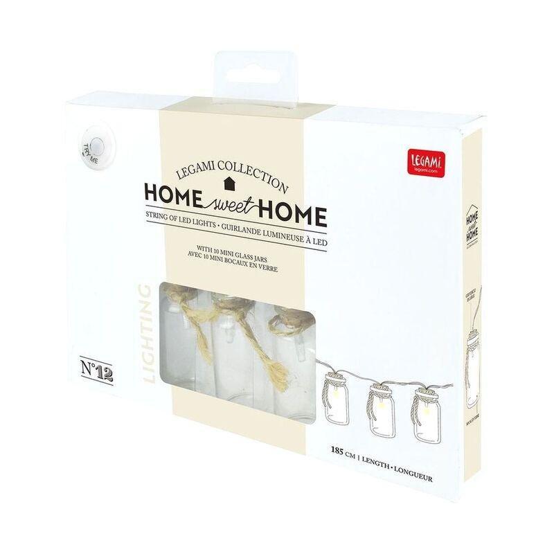 Legami String of LED Lights with 10 Mini Glass Jars, , large image number 0