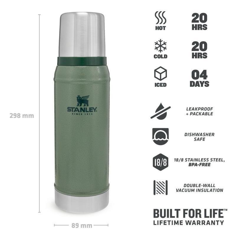 Stanley Classic Gift Set - Lunchbox 9.4L / Vacuum Bottle 750 ml / Camp Mug 350 ml with Pour Over - Hammertone Green, , large image number 5
