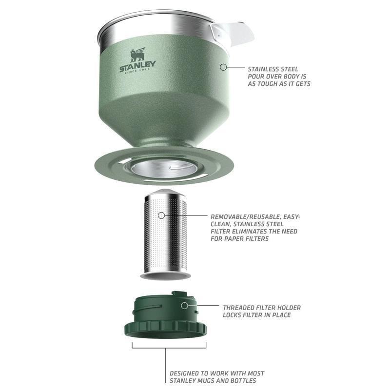 Stanley Classic Gift Set - Lunchbox 9.4L / Vacuum Bottle 750 ml / Camp Mug 350 ml with Pour Over - Hammertone Green, , large image number 8