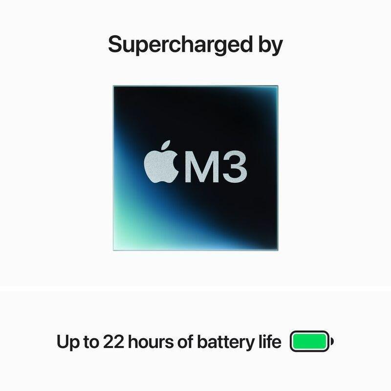 Apple 14-inch MacBook Pro M3 chip with 8-core CPU and 10-core GPU / 8GB / 512GB SSD (English) - Silver, , large image number 3