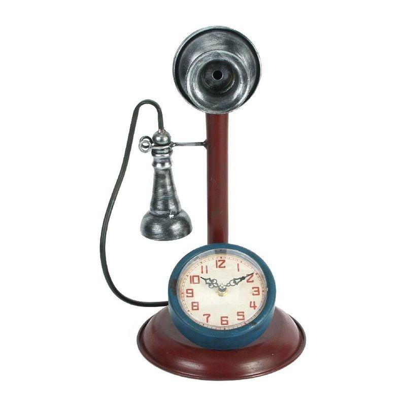 Hometime Metal Mantel Retro Telephone 37cm Clock, , large image number 0