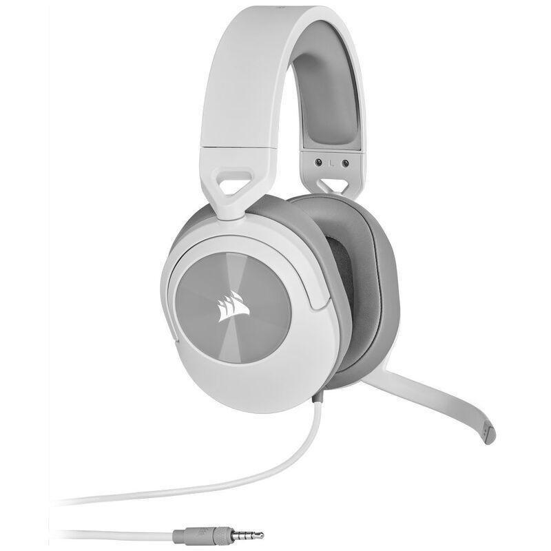 Corsair - HS55 Stereo Wired Over-Ear Gaming Headset With Microphone - White, , large image number 1