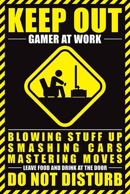 PYRAMID POSTERS - Gamer At Work Do Not Disturb Maxi Poster (61 x 91.5 cm)