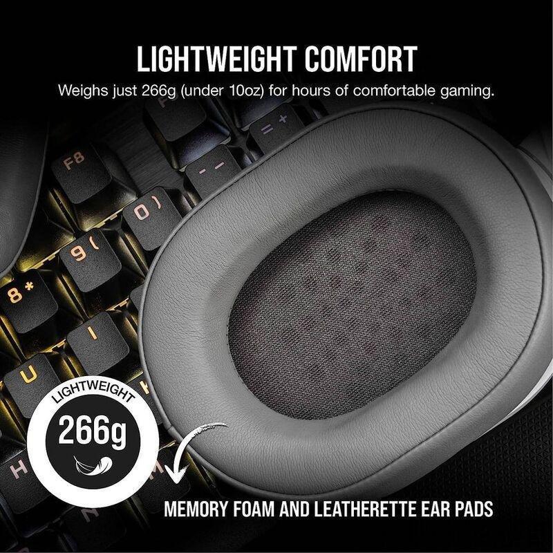 Corsair - HS55 Wireless Surround Sound Over-Ear Gaming Headset With Microphone - White, , large image number 7