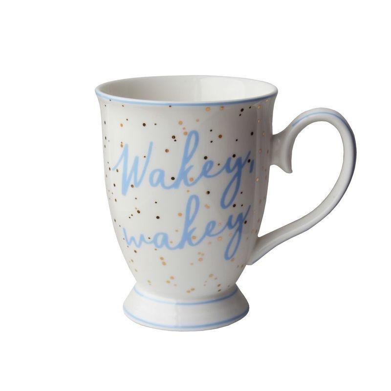 Wakey Wakey Mug with Splatter Powder Blue/Gold, , large image number 0