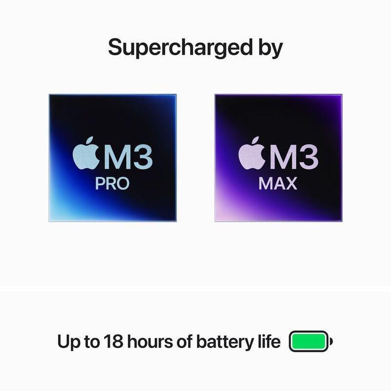 Apple 14-inch MacBook Pro M3 Pro chip with 11-core CPU and 14-core GPU / 18GB / 512GB SSD (Arabic/English) - Space Black, , large image number 2