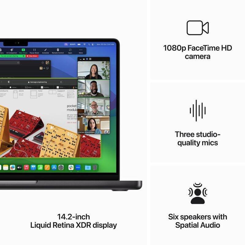 Apple 14-inch MacBook Pro M3 Pro chip with 11-core CPU and 14-core GPU / 18GB / 512GB SSD (Arabic/English) - Space Black, , large image number 3