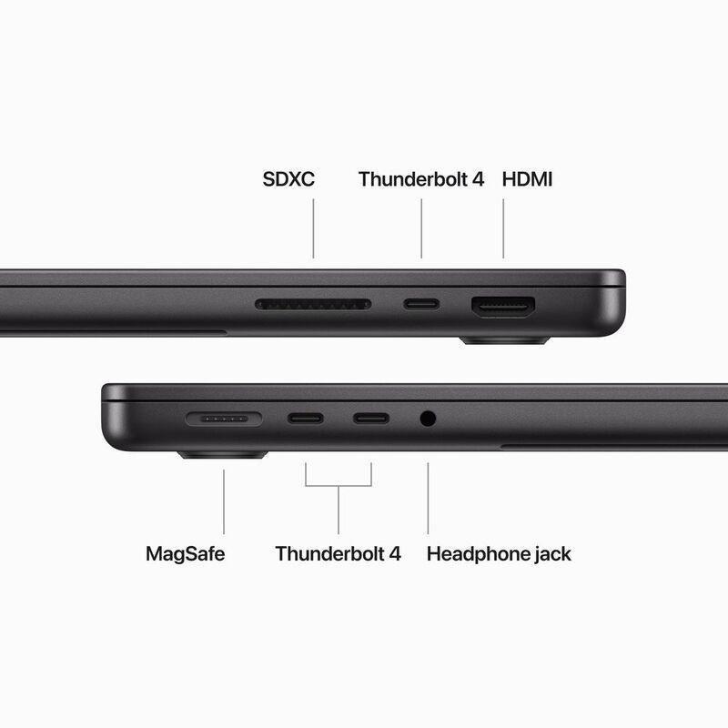 Apple 14-inch MacBook Pro M3 Pro chip with 11-core CPU and 14-core GPU / 18GB / 512GB SSD (Arabic/English) - Space Black, , large image number 4