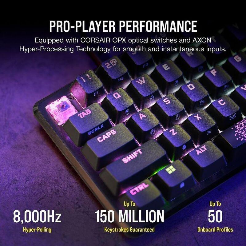 Corsair K65 Pro Mini RGB 65% Optical-Mechanical Wired Gaming Keyboard - Black, , large image number 4