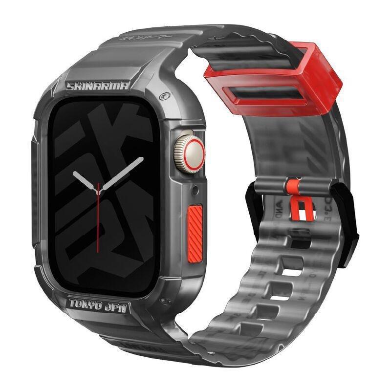 SkinArma Saido 2-In-1 Apple Watch Strap + Case 45/44 mm - Smoke, , medium
