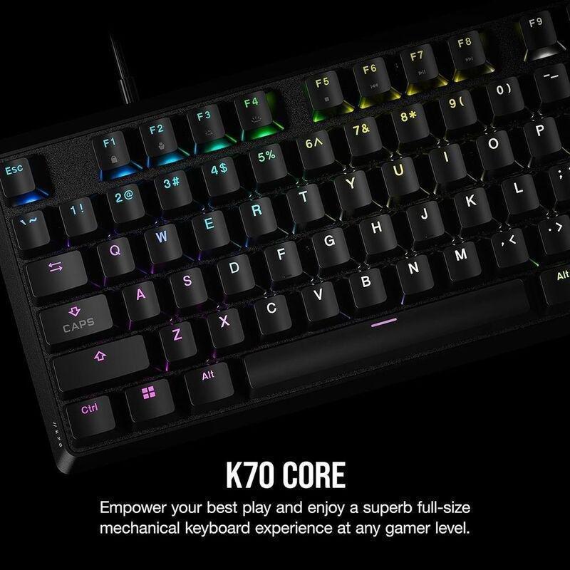 Corsair K70 RGB Core Full-Sized Mechanical Wired Gaming Keyboard MX - Black, , large image number 2