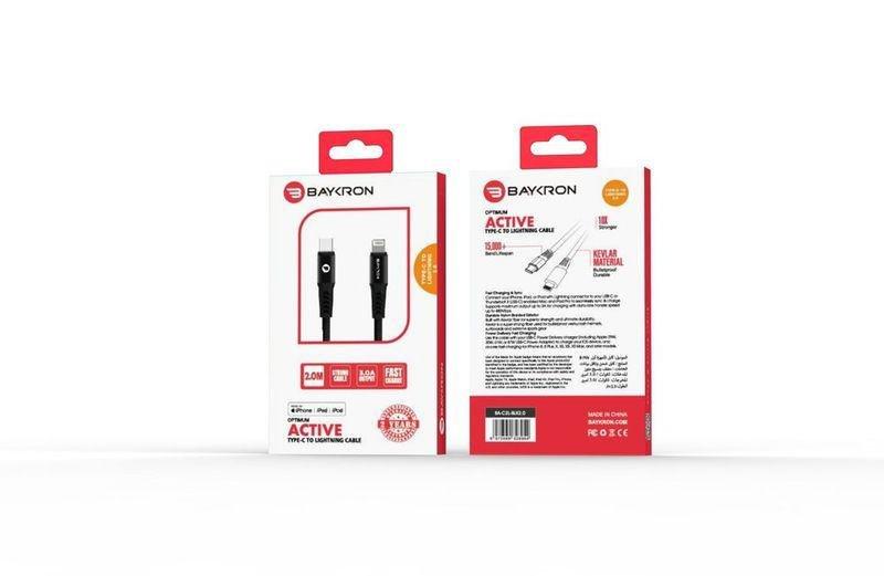 Baykron Type C to Lightning Cable 2m Black, , large image number 0