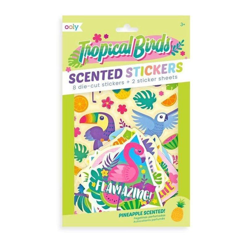 OOLY Scented Scratch Stickers Tropical Birds, , large image number 0