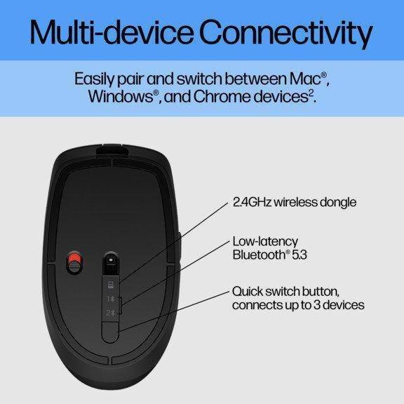 HP 710 Rechargeable Silent Wireless Mouse - Graphite, , large image number 2