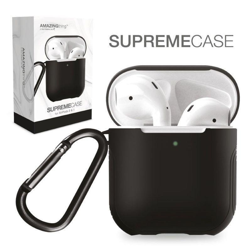 Amazing Thing Supremecase Guard Space Grey for Apple AirPods With Carabiner, , large image number 0