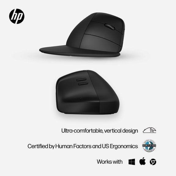 HP 920 Ergonomic Vertical Wireless Mouse - Black, , large image number 6
