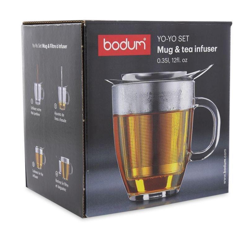 Bodum Yo Yo Glass Tea Mug with Stainless Steel Infuser, , large image number 1