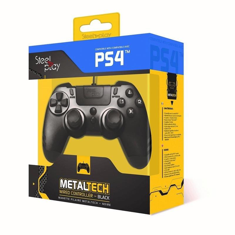 Steelplay Metaltech Wired Controller Black for PS4, , large image number 1