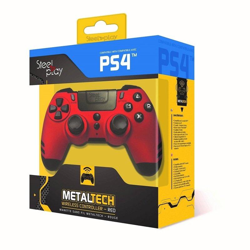 Steelplay Metaltech Wireless Controller Red for PS4, , large image number 1