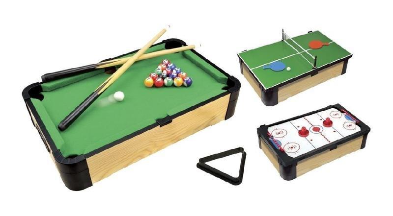 Merchant Ambassador 20 Inch 3-In-1 Sports Games Table Top Pool + Ping Pong + Slide Hockey, , large image number 1