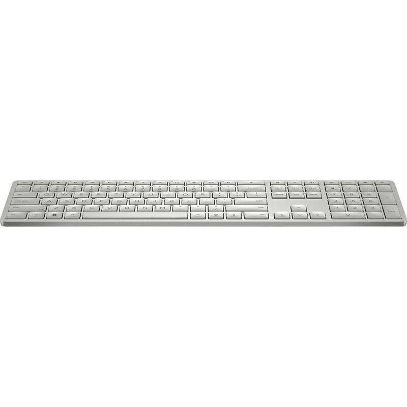 HP 970 Programmable Rechargeable Wireless Keyboard - Silver (Arabic/English), , medium