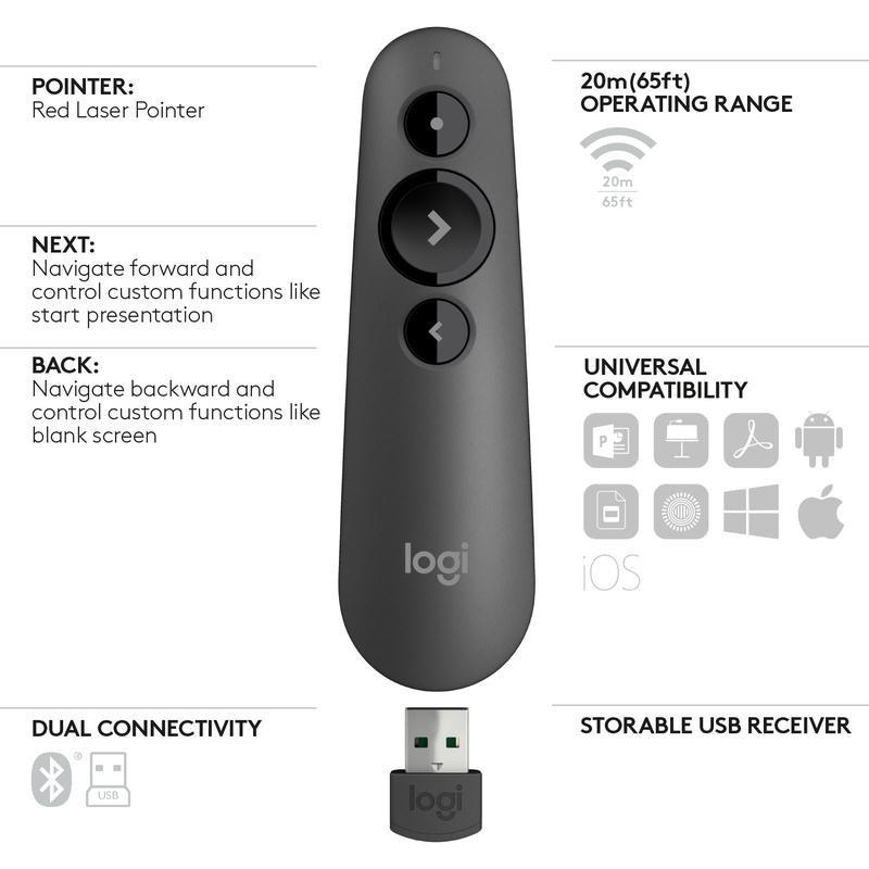 Logitech R500 Laser Presentation Remote Graphite, , large image number 10