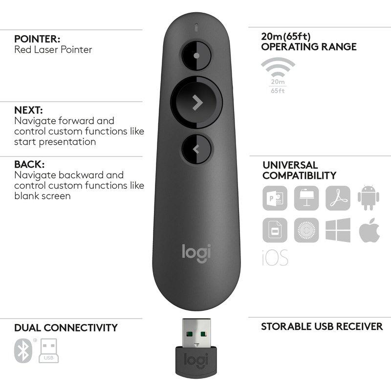 Logitech R500 Laser Presentation Remote Graphite, , large image number 12