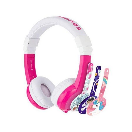 BUDDYPHONES - Buddyphones Unicorn Foldable Headphones with Mic Pink