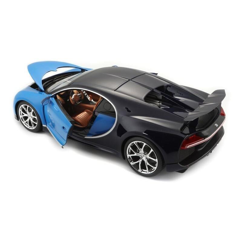 BBurago Bugatti Chiron Blue/Black 1.18 Scale Model Car, , large image number 0