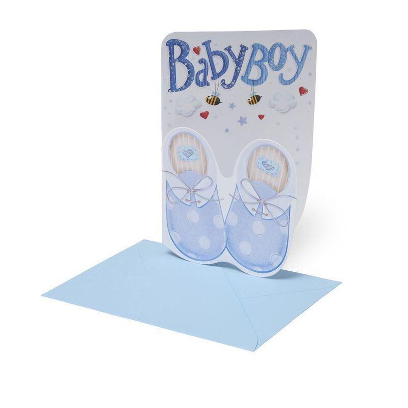 Legami Large Greeting Card - Baby Boy - Baby Born (11.5 x 17 cm), , medium