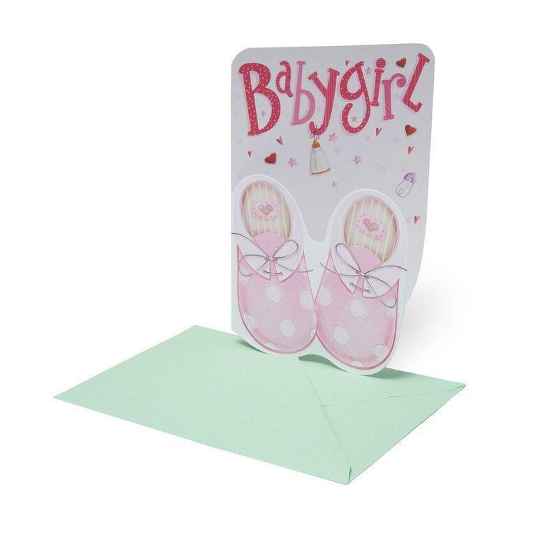 Legami Large Greeting Card - Baby Girl - Baby Born (11.5 x 17 cm), , medium