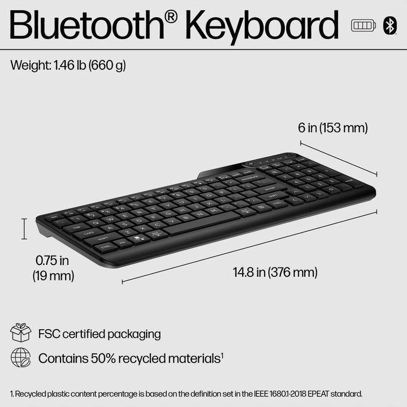 HP 460 Multi-Device Bluetooth Wireless Keyboard - Black (Arabic/English), , large image number 1