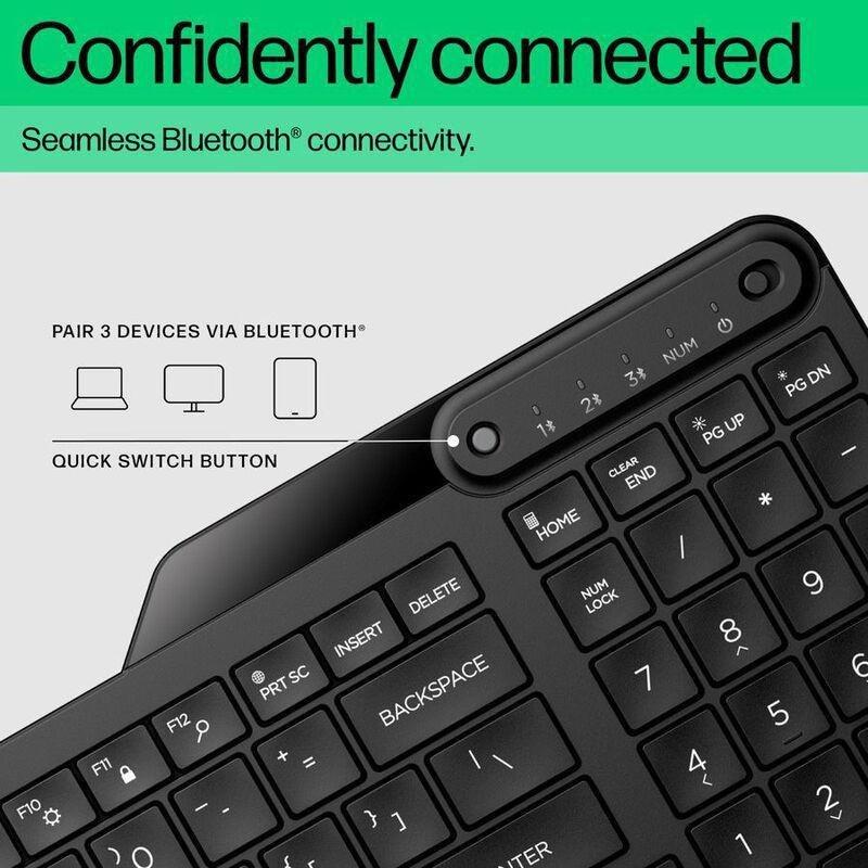 HP 460 Multi-Device Bluetooth Wireless Keyboard - Black (Arabic/English), , large image number 2