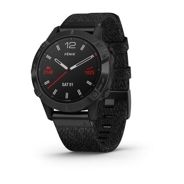 Garmin Fenix 6 Sapphire 47mm Black DLC with NTL Nylon Band Smartwatch, , large image number 0