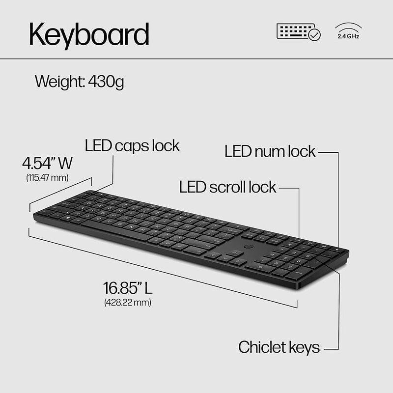 HP 650 Wireless Keyboard And Mouse Combo Set - Black (Arabic/English), , large image number 3
