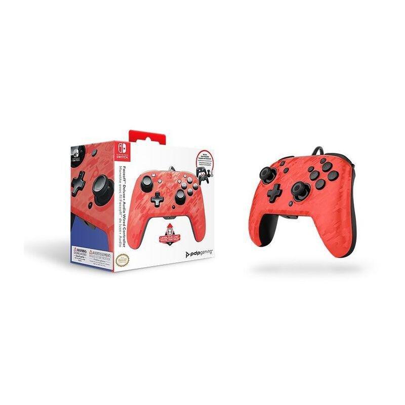 PDP Faceoff Deluxe+ Audio Wired Controller Red Camo for Nintendo Switch, , large image number 1