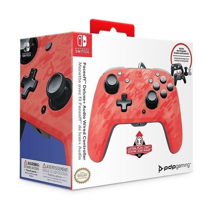 PDP Faceoff Deluxe+ Audio Wired Controller Red Camo for Nintendo Switch, , large image number 5