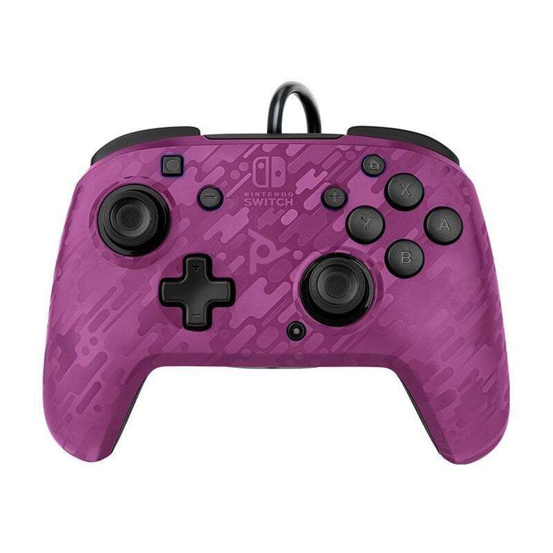PDP Faceoff Deluxe+ Audio Wired Controller Purple Camo for Nintendo Switch, , large image number 0