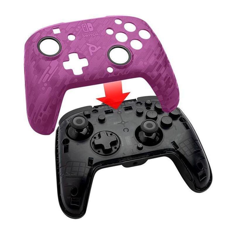 PDP Faceoff Deluxe+ Audio Wired Controller Purple Camo for Nintendo Switch, , large image number 4