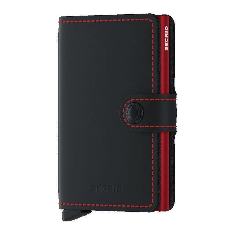 Secrid Miniwallet Leather Wallet Matte Black & Red, , medium