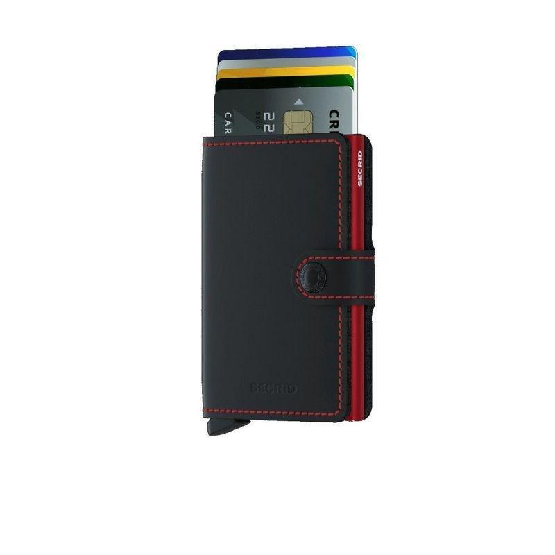 Secrid Miniwallet Leather Wallet Matte Black & Red, , large image number 1