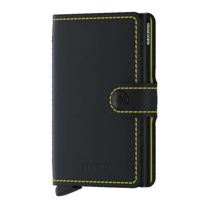Secrid Miniwallet Leather Wallet Matte Black & Yellow, , large image number 0