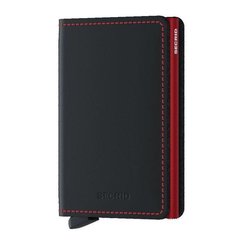 Secrid Slimwallet Leather Wallet Matte Black & Red, , large image number 0